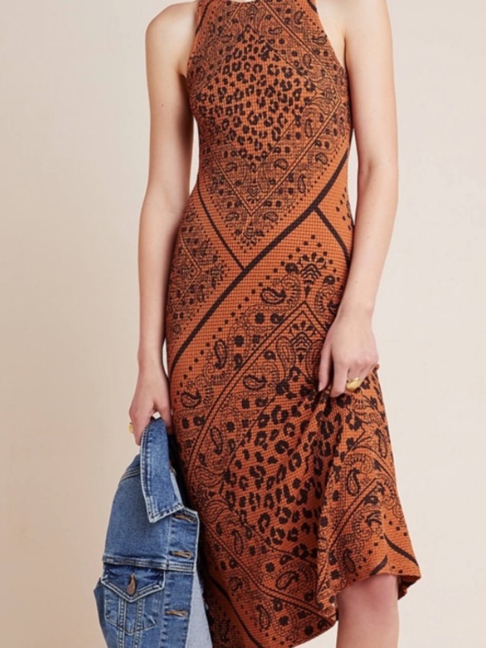 FARM Rio Alyse Waffle Knit Midi Dress